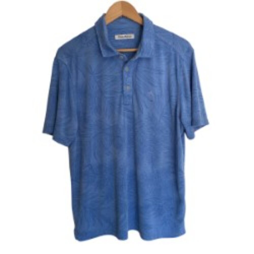 Tommy Bahama Blue Palmetto Beach Polo Shirt Large